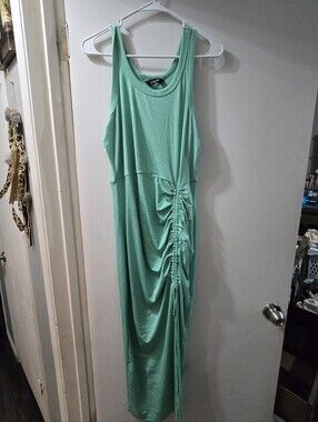 Chelsea28 Mint Green Side-Ruched Tank Maxi Dress
